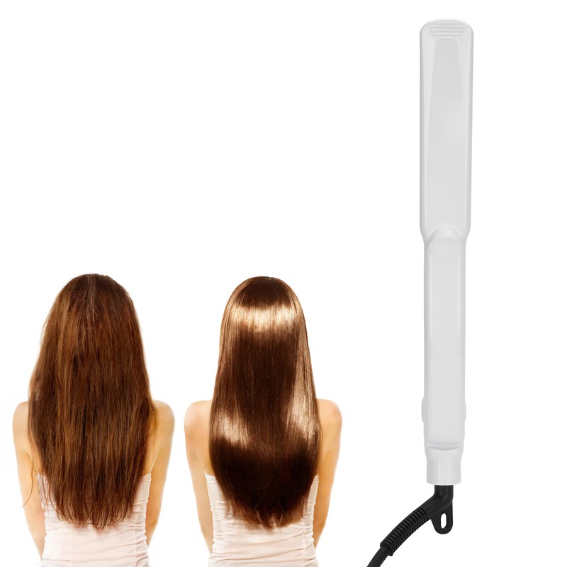 Professional Electric Hair Straightening Curling Iron DualUse Hair Straightener (White