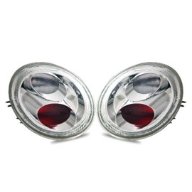 SPPC Taillights Chrome Assembly Set For Volkswagen Beetle - (Pair) Driver Left and Passenger Right Side Replacement