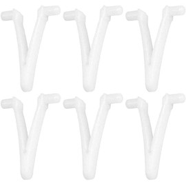 6Pcs White Pool Supply V Clip, Pool Butterfly Clip V Clip Pool Attachment Clips Replacement for Swimming Pool Spa Brush, Vacuum Head V Clips Replacement Parts