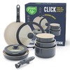 GreenLife 10 Piece Nonstick Pots & Pans Set, Detachable Handle