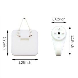 CChiai 10PCS Square Plastic Hooks with Adhesive Backing Self Adhesive Picture Hanger Wall Mounted Plate Hooks Invisible Plate Hanger Wall Self Adhesive Hooks for Display on Wall White