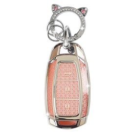 ZVRSUA Car Key Protective Case Fits Hyundai, Key Cover TPU Car Key Case Compatible with Hyundai i10 i30 ix25 ix35 IG Santa Fe Kona Elantra Grandeur Solaris Azera Tucson, pink