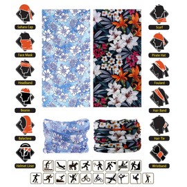 VANCROWN Headwear Wide Headbands Scarf Head Wrap Mask Neck Warmer (9PC.Painting Series.2)