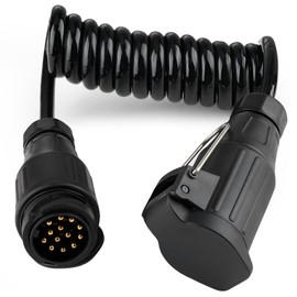 2.0 m 13 Pin Trailer Plug Adapter Trailer Spiral Cable Trailer Cable Connector 13 Pin for Car Trailer Trailer Cable 13 Pin for Trailer Car Caravan Motorhome Bicycle Carrier Truck Wiring Harness