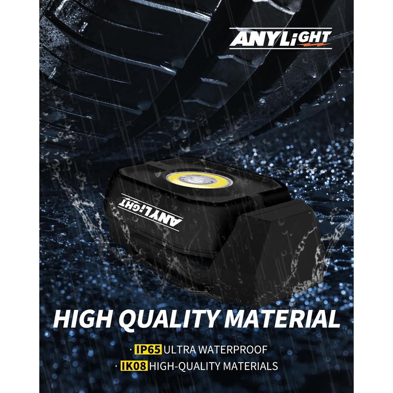 ANYLiGHT Led Work Light with 4 Modes,1200LM Portable COB Magnetic