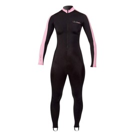 Henderson Lycra Printed Unisex Adults Jumpsuit Scuba Diving Wetsuit-Black / Pink-XLarge