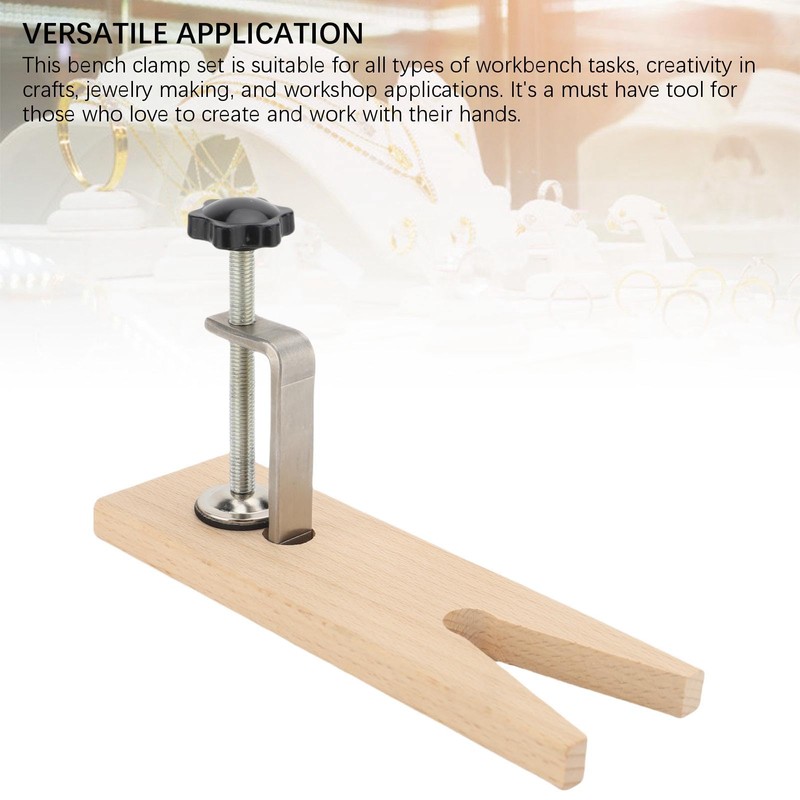 Jewelry Table Clamp, Wooden Bench Pin with V Slot and