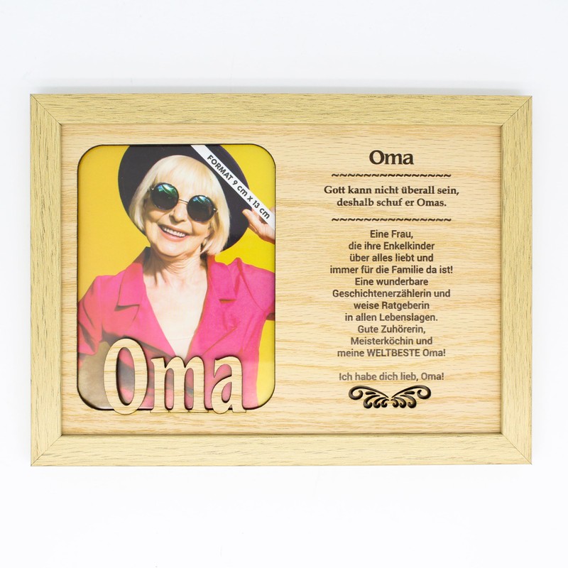power gift Grandma Picture Frame for Photo and Matching Saying.