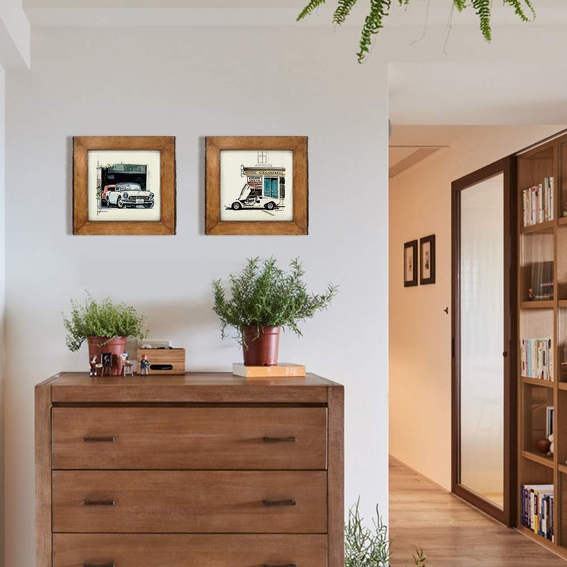 IKEREE 4x6 Rustic Picture Frames with Natural Bark Edges, Brown