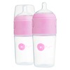 PopYum 9 oz Pink Anti-Colic Formula Making/Mixing/Dispenser Baby Bottles, 2-Pack