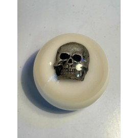 EPCO 3D SKULL SHIFT KNOB W/MULTIPLE SIZE ADAPTERS - MADE IN USA - 2 1/4", WHITE