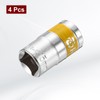 sourcing map 4pcs 1/2" Drive 6 Points Socket 15mm Metric