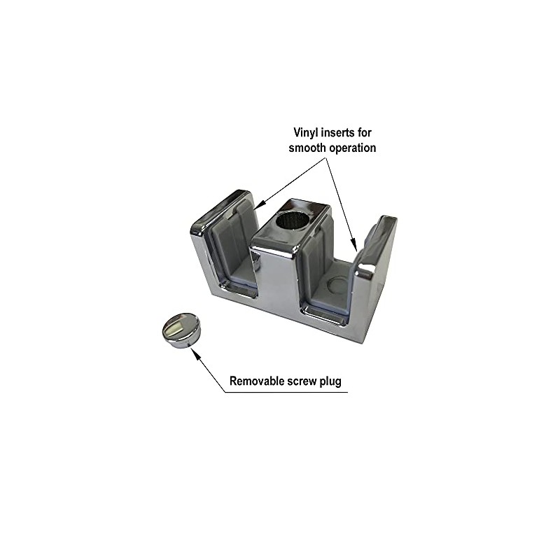 Gordon Glass™ Chrome Shower Door Guide for Sliding Frameless Glass