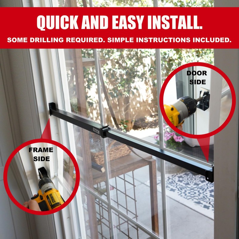 SECURITYMAN Sliding Door Security Bar-Child Proof Sliding Door Lock Bar