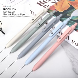 FIOVER Gel Pens, 10pcs 0.5mm Black Ink Pens Quick Dry Ink Pens Fine Point Smooth Writing Pen for Journaling Note Taking, Pens Ballpoint for School Office Home (10pcs Morandi)