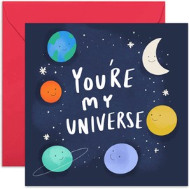 Old English Co. You're My Universe Card - Fun Romantic Card for Other Half Men and Women | For Boyfriend, Girlfriend, Husband, Wife | Blank Inside & Envelope Included