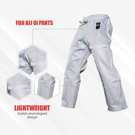 FUJI BJJ Gi Pants, High-Quality Cotton Jiu-Jitsu Pants with Flat Drawstrings