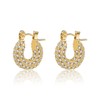 Gold Chunky Hoop Earrings, Gold Plated Small Lightweight Cubic Zirconia
