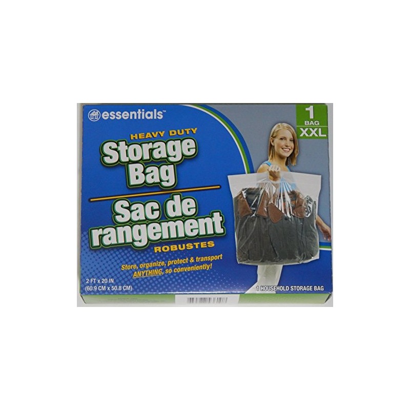 essentials(TM) Heavy Duty Clear Plastic Storage Bags w/ Zip-Lock &