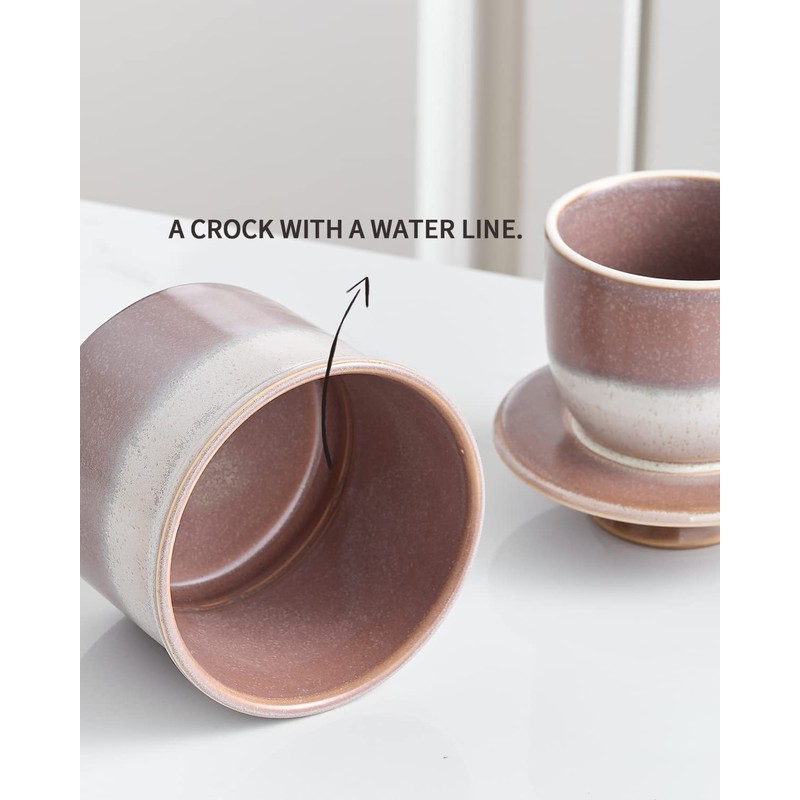 XELA Ceramic Butter Crock, The Original Reactive Two-Colour Glaze, Butter