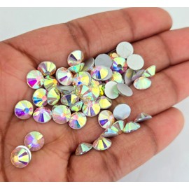 MajorCrafts® 280pcs 7mm ss34 Crystal AB Round Flat Back Non-hotfix Glass Cut Rhinestones Arts & Crafts Gems