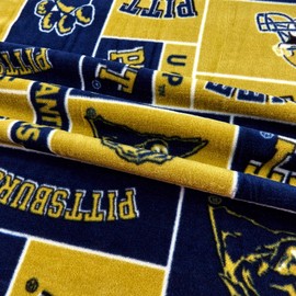 Sykel Enterprises Collegiate Fleece University of Pittsburgh Fabric by The Yard, Multi