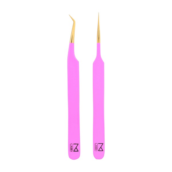 M Lash - Juego de pinzas de volumen y rectas para extensiones de pestañas (rosa)