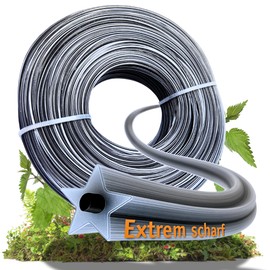 Gardazon Trimmer Line with Reinforcement - 3 mm x 50 m Caution - Extremely Sharp - (Star Profile) Brush Cutter Thread Universal - Mowing Line for Brush Cutter - Replacement Thread for Grass Trimmer -