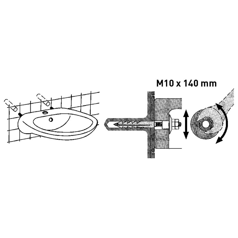 Sanitop-Wingenroth 22505 2 Quality Fixing kit for washbasins, M10 x