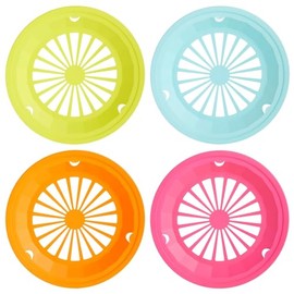 Juvale 20 Pack 10 inch Reusable Plastic Paper Plate Holders, Heavy Duty Picnic Supplies, Holds 9" Party Plates, 4 Colors
