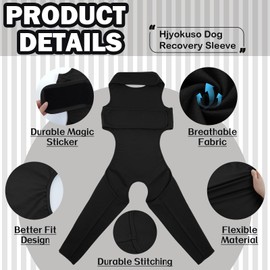 Hjyokuso Dog Body After Surgery, Dog Bodysuit After Surgery with Leg, Wound Protection Suits for Dogs, Dog Rear Leg Protection, Anti-Wound Licking Surgical Body Dogs, E-Collar Alternative for Dogs,