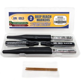 June Gold 2 Black and 2 Red Deep Reach Markers - Ink and Tip Refills Included