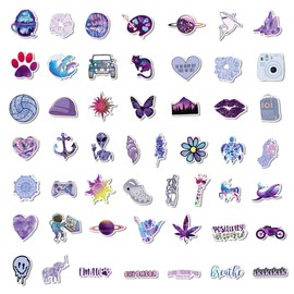 100 PCS Girl's Purple Aesthetic Stickers Pack for Teens Girls Boys, Cute Purple Stickers, Waterproof Vinyl Stickers, Vsco Stickers for Laptop Water Bottles Car Bicycle Skateboard Motorcycle Luggage