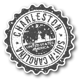 Charleston City South Carolina USA State Vintage Grunge Vinyl Sticker Car Bumper Decal