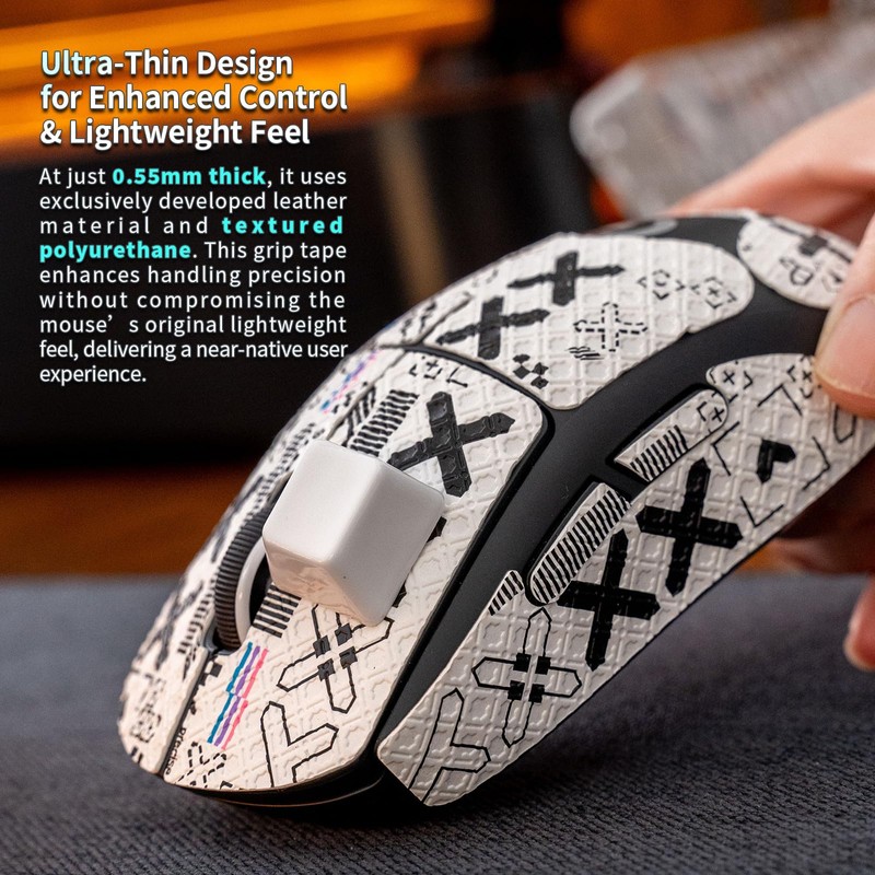 ULTRAEQUIP 2-in-1 Mouse Grip Tape Set for Viper V3 Pro,