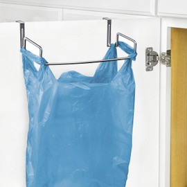 Lynk Over Cabinet Door Organizer - Plastic Bag Holder - Chrome