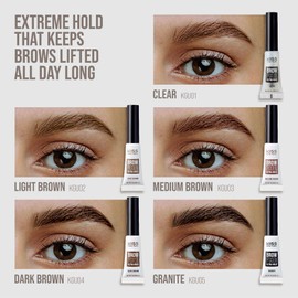 Kiss New York Professional Brow Fixer Glue - Extreme Hold for Sculpted, Transfer Proof, Non-Sticky Finish for Clean Makeup Look, All Day Control (Clear)