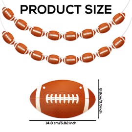 2pcs Football Garland Banner, DIY Hanging Football Banner Decoration Rugby Banner Sports Theme Party Decoration for Birthday Party Home Classroom Supplies