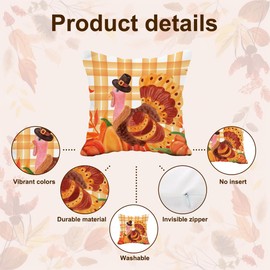 Fall Decorations for Home-4PCS Hello Fall Hello Pumpkin Throw Pillow Covers-Thanksgiving Decorations-Thank You Gifts-Thanksgiving Pillow Case