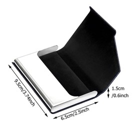 Ritte Business Card Case, PU Leather and Stainless Steel Business Card Holder with Magnetic Closure for Men and Women, On the Go and Business, gold, Modern