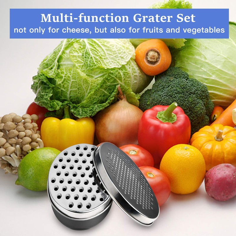 Akamino Cheese Grater, Grater Lemon with Food Storage Container &