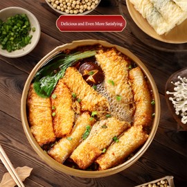 Fried Tofu Skin Rolls,Premium Quality Bean Curd Crispy Rolls,Golden Fried Tofu Skin Snacks,Light & Crispy Texture Ideal for Vegan Recipes and Asian Cuisine - 8.46oz(2 bags)