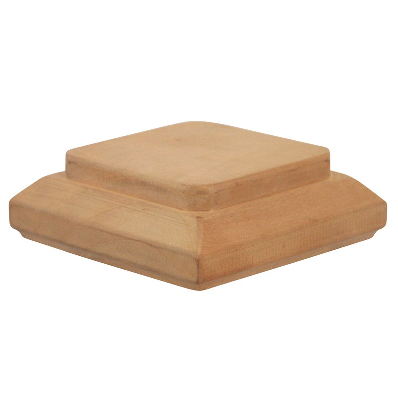 4x4 Traditional Flat Wood Post Caps (5-Pack) - One-Piece Miterless