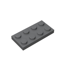 Classic Building Bricks Plate 2x4, 200 Pieces Compatible with Pieces 3020, Creative Play Set - 100% Compatible with All Major Brick Brands (Colour: Dark Gray)