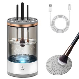 Electric Makeup Brush Cleaner Upgraded USB Makeup Brushes Cleaner Machine Damage-Free Automatic Spinning Cosmetic Brush Cleaner for Beauty, Quick Cleaning and Drying