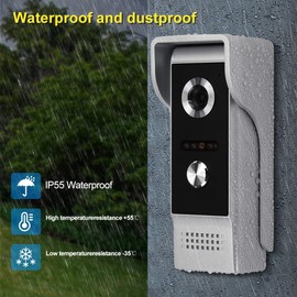 QttyElok Wired Video Intercom System for Home 7'' TFT Color Screen Doorbell Door Phone White Indoor Monitor + 700TVL IR Night Vision Outdoor Camera Metal Waterproof Support 100 Meters Unlock
