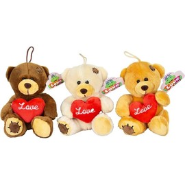 Ferro Stars Valentine's Day Best Plush Toy Gift Stitch Ears with Hearts and Plastically Shaped Flower, Teddy Bear 3 Pieces with Heart in i Love You Cuddly Toy 32 cm 30 cm 16 cm (Teddy Bear 16 cm Pack