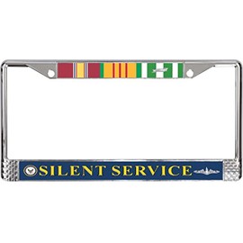 Silent Service Vietnam Veteran 3-Ribbon Stack License Plate Frame