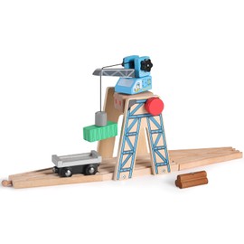 SainSmart Jr. Wooden Train Set Accessories, Lifting Bridge Set, Compatible with Brio, Thomas, Melissa and Doug