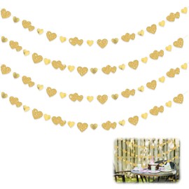 Love Heart Garland, Hanging Streamers, Heart Hanging Streamer, Hanging Decorations for Wedding, Engagement, Birthday, Bridal Shower, Anniversary, Valentine's Day Decorations